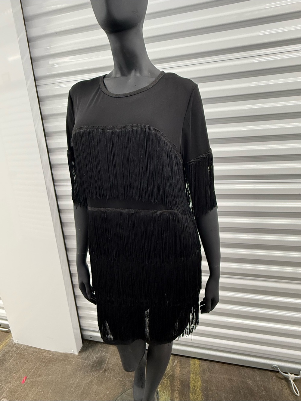 NEW Women's Black Fringe Shift Dress